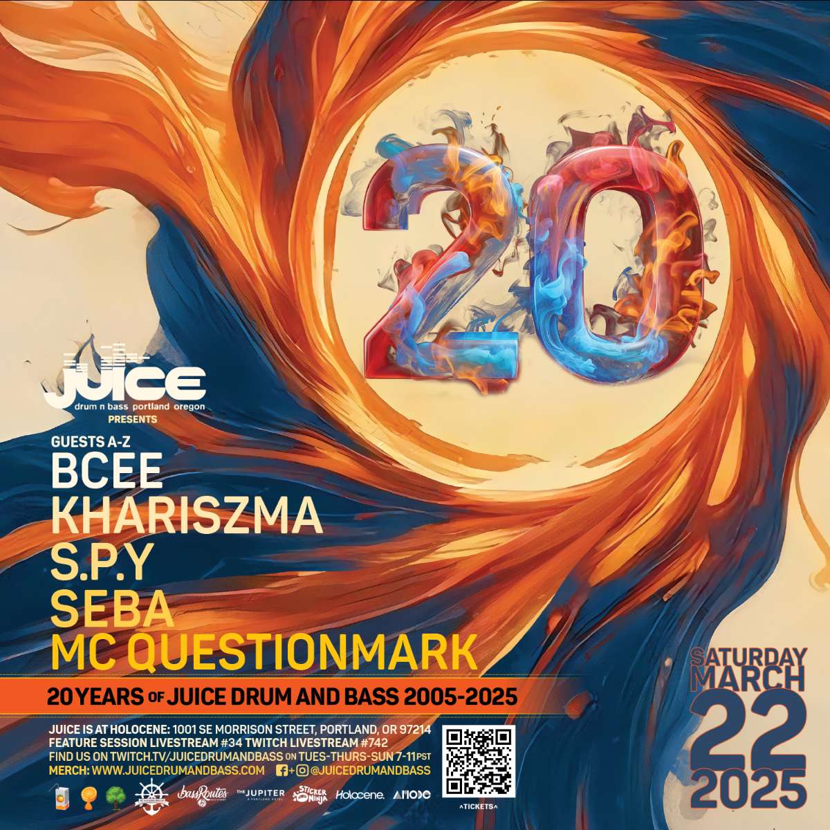 JUICE 20th Anniversary with BCee, S.P.Y, Seba, Khariszma, MC Questionmark – 21+